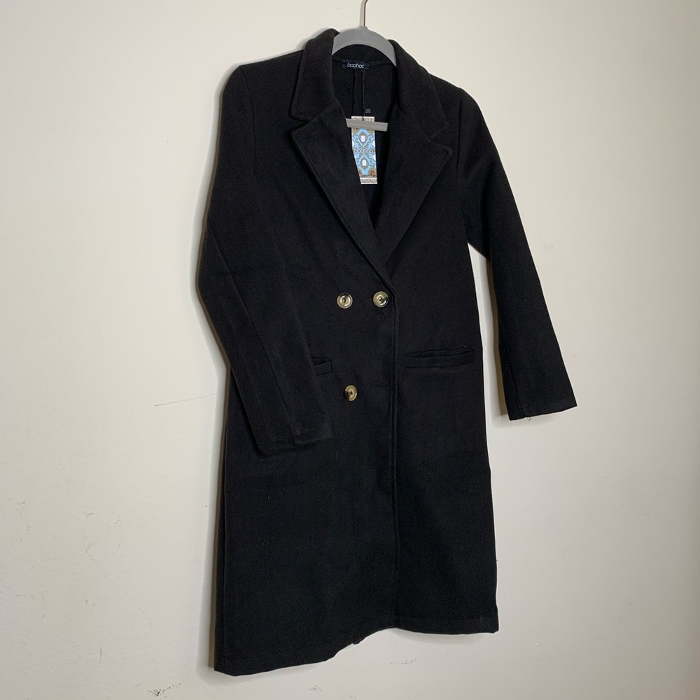 Black coat Boohoo